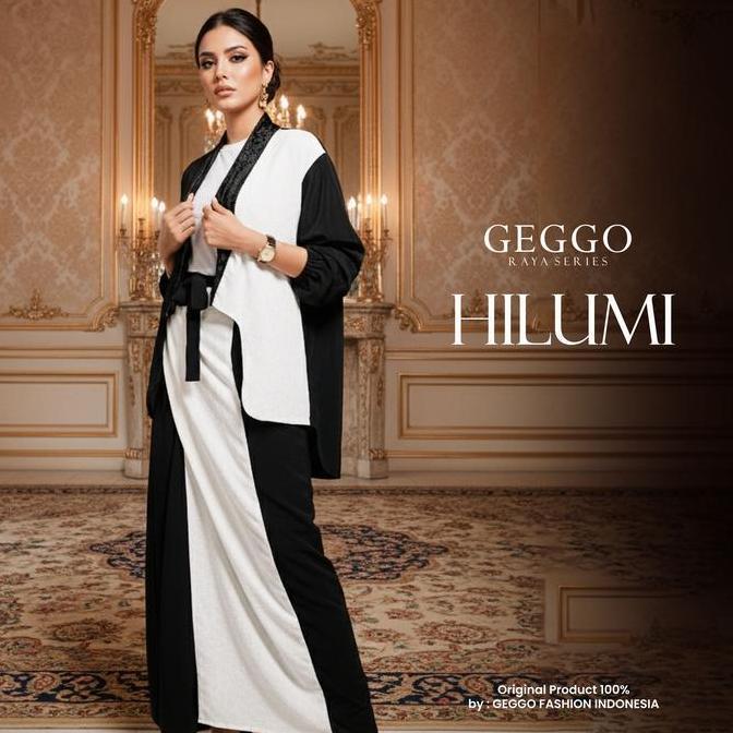 GEGGO RAYA SERIES - Dress Lebaran Kaftan Wanita Stelan Celana Kulot Kemeja