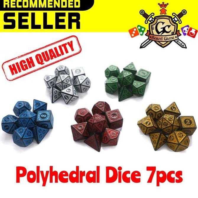 Carved Pattern Polyhedral Dice Dadu Board Game
