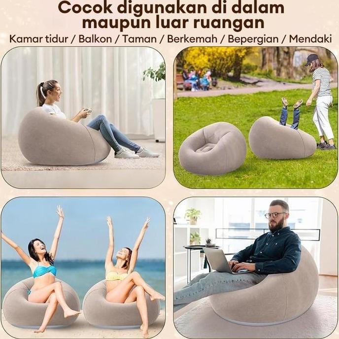 Maxcit- Sofa Bola Tiup Baru Sofa Malas Berkelompok Pvc Desain Kreatif Trendi Sofa Malas Portabel Yan
