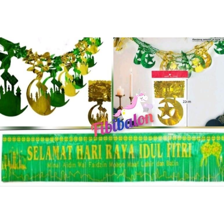 Premium Garland Idul Fitri / Hiasan Lebaran/Garland Selamat Idul Fitri