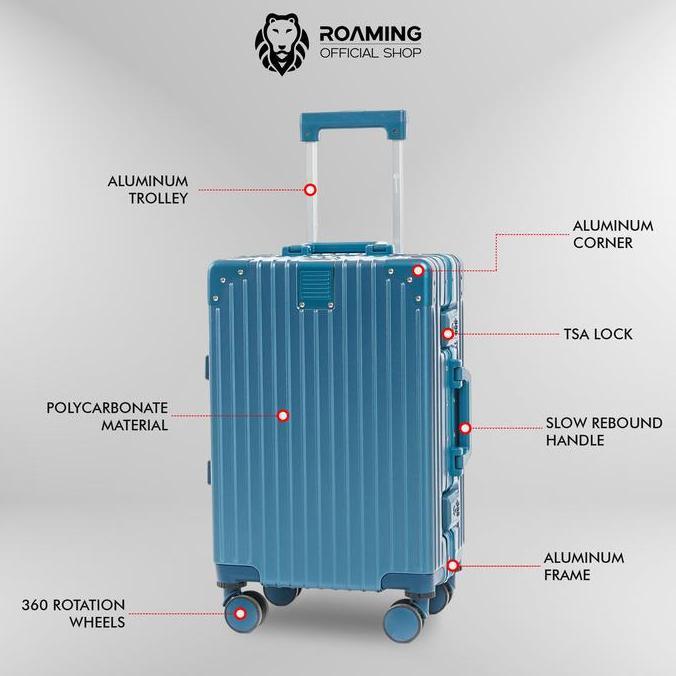 Endtoend- Roaming Koper A055 Kabin Size 20 Inch Sd Bagasi Size 28 Inch Alumunium Frame Tsa Lock 4 Ro