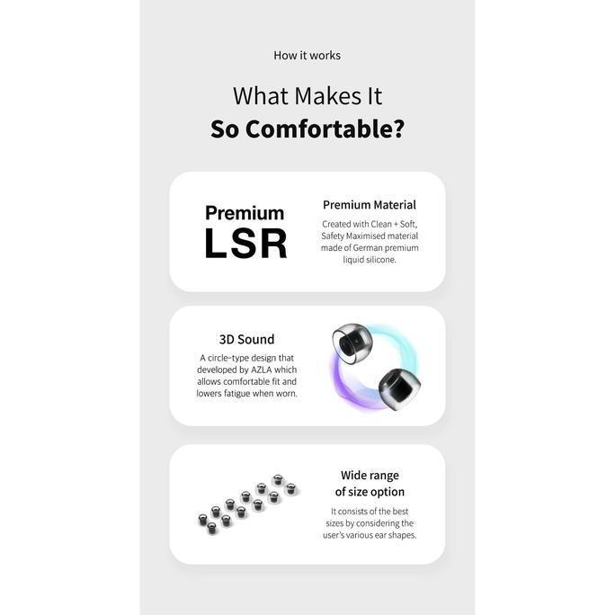 Azla Sednaearfit Crystal Standard For Iem & Tws | Lsr Silicone Eartips