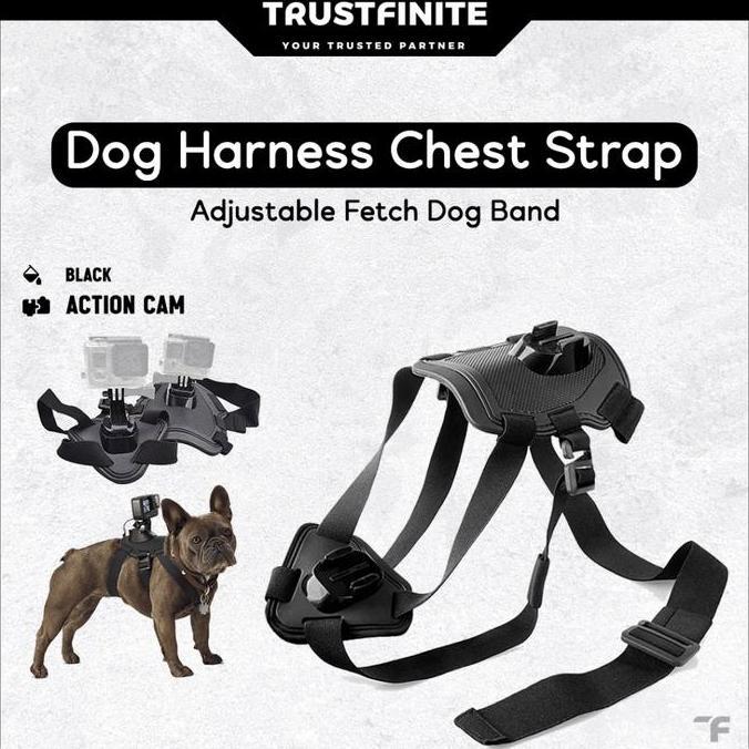 TERMURAH - Adjustable Fetch Dog Band / Dog Harness Chest Strap Mount Action Cam GoPro DJI Insta360 Y