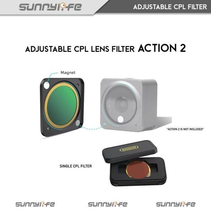 Sunnylife DJI Action 2 Magnetic Adjustable CPL Filter Lens