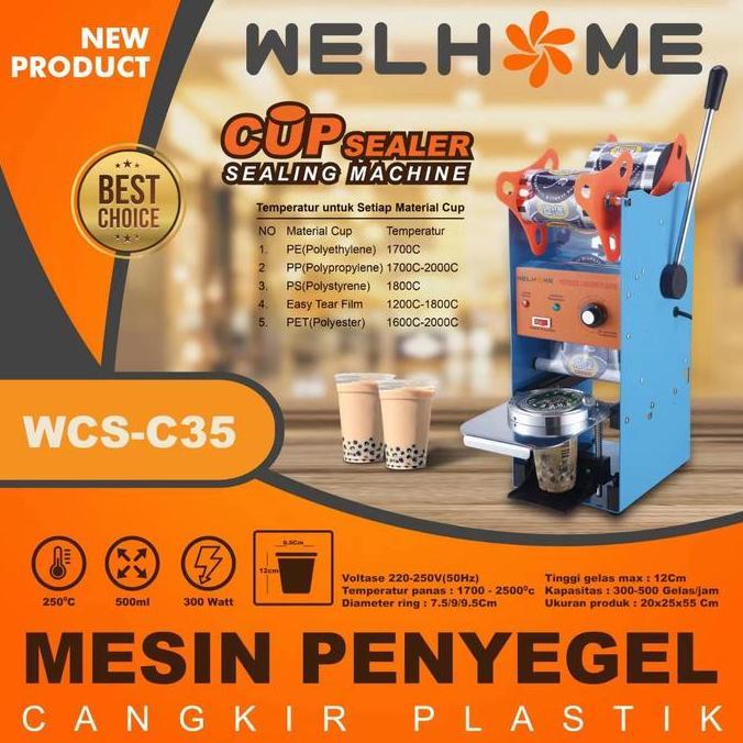 WELHOME MANUAL CUP SEALING MACHINE WCS-C35 CUP SEALER WELHOME WCS C35