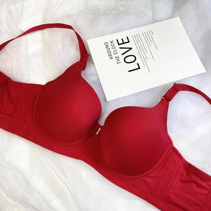 Fitbanget- Bra Big Size Ada Kawat Bahan Licin Busa Tipis Cup Jumbo D-E 4Kait Import