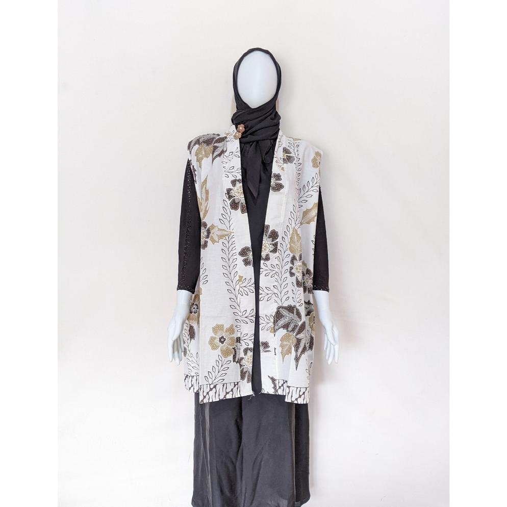 Termurah / Hot Sale Cardigan Batik Tanpa Lengan Wanita Modern Vest Outer Batik Vest Cardi Long Outer
