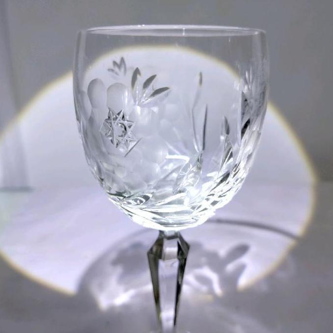 pajangan gelas kristal Bohemia ukiran bunga mewah e04