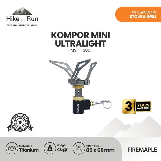Tothemoon- Kompor Ultralight Titanium Firemaple Fms-300T Camping Gas Stove Kompor Portable