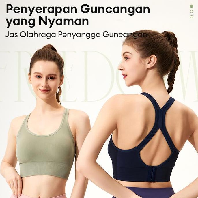 Fitbanget- 2Pcs Sport Bra Tanpa Kawat Sport Bh Gym Bra Wireless Sport Bra Olahraga Baju Fitness Wani