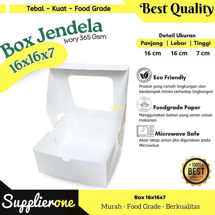 Dus Snack 16x16x7 Putih 25 Pcs / Dus Kue / Dus cemilan / Box Makanan / Kotak Cemilan / Kemasan Cater