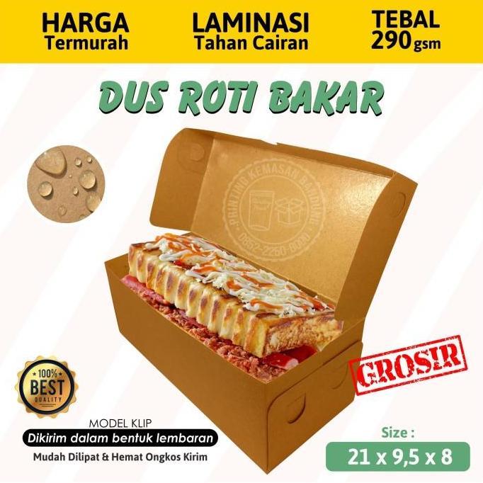 CUSTOM CETAK 1 WARNA Dus Roti Bakar Bandung Box Kraft 290gsm Min 500