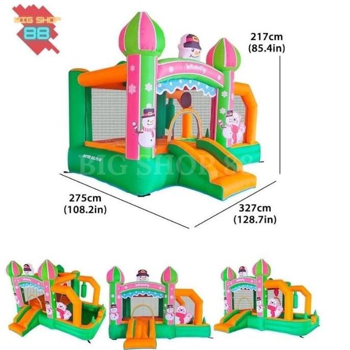 Mainan Anak Rumah Istana Balon Bouncy Jumping Castle Snowman Bear Playground