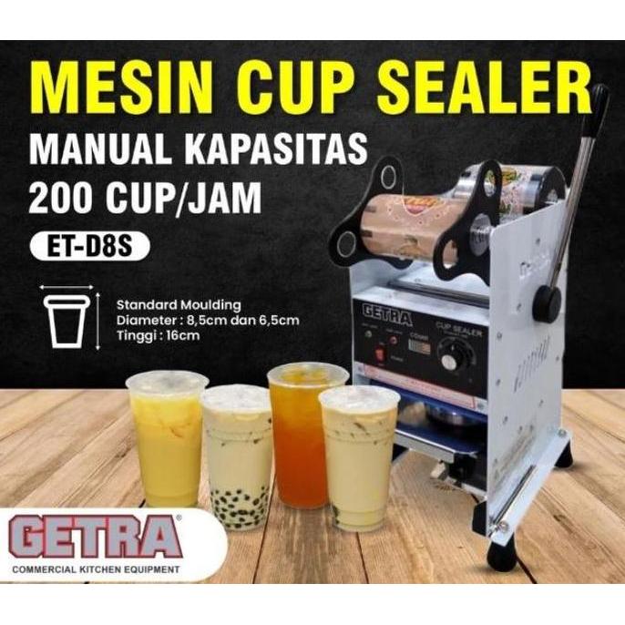 GETRA Cup Sealer Alat Mesin Press Gelas Plastik ET-D8SM D8SM 22Oz