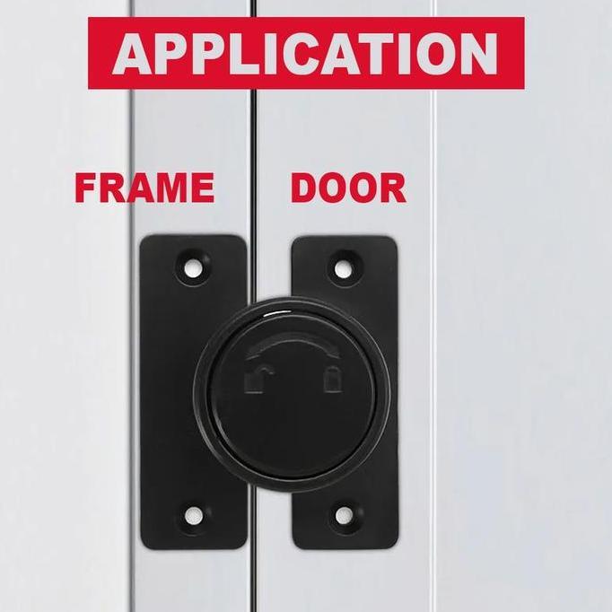 Kunci Pintu Grendel Gembok Putar Rotary Selot Logam Set Paket Pintu Geser Aluminium Kayu Keamanan Ru