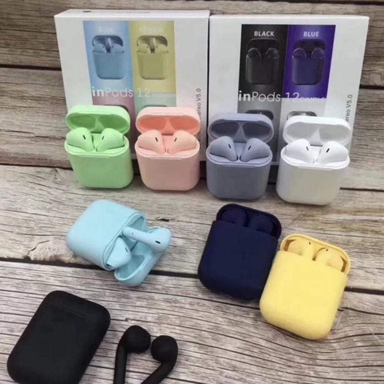 BIG SALE HEADSET BLUETOOTH INPODS 12 I12 TWS MACARON EARPHONE BLUETOOTH SIMPLE WARNA FOR ANDROID DAN