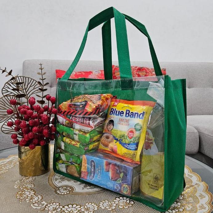 (ISI 10Pcs) Tas mika spunbond mika Goodiebag mika spunbond Goodiebag sembako Terlaris