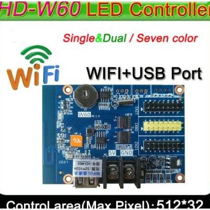 Controller Card Led Hd-W60 Full Colour Running Text Usb Wifi