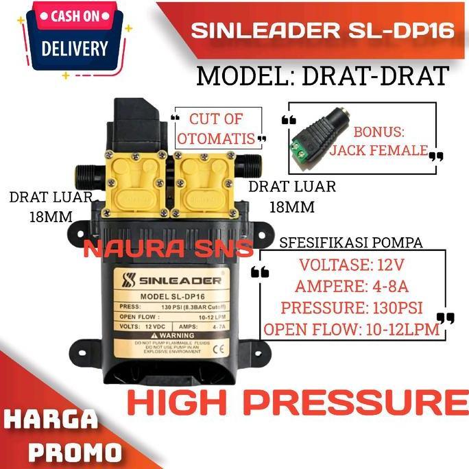 Dinamo Pompa Air 12Volt Sinleader Dobel Pompa High Pressure  12 Lpm Best Quality