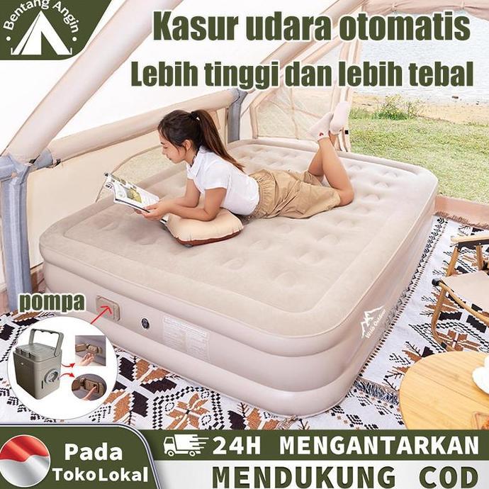 yevonamiss - matras kasur angin camping kasur angin pompa otomatis kasur pompa lipat kasur tiup quee