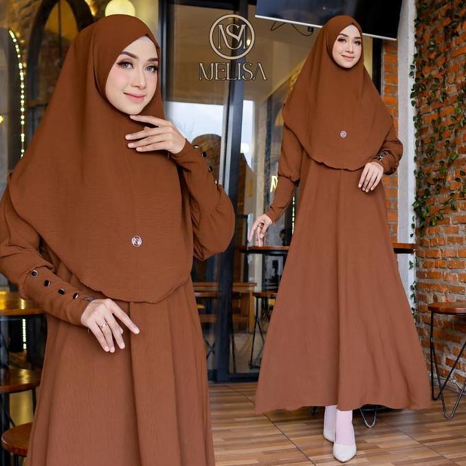 ''Terlaris" One Set Abaya Mayesha Basic Terbaru Gamis Crinkle Air Flow Premiun Gamis Lebaran 2024, B