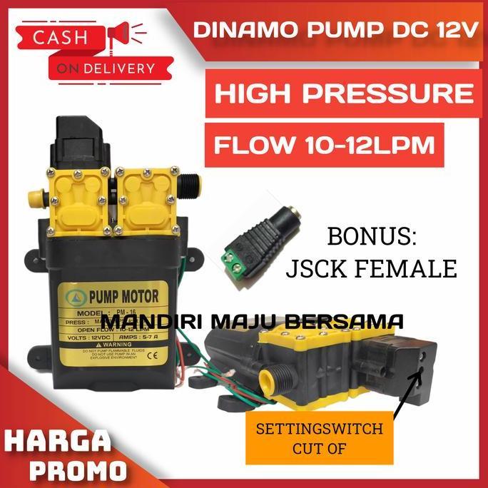 Dinamo Pompa Dc Dobel / Pompa Dc 12V High Pressure Baru