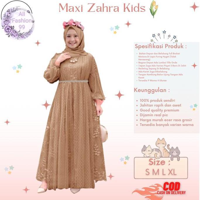 Alf-Pakaian Gamis Anak Perempuan Dan Remaja Terbaru Model Tangan Balon-Maxi Zahra Kids 3-14 Tahun-Ga