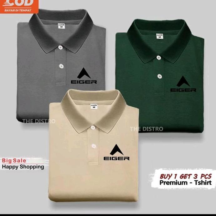 Balivis_shop - Bundling 3 Pcs Polo Shirt EIGER Kaos Harian Kaos Kerja Baju Polo Kerah Premium Unisex