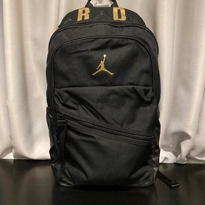 Air Jordan Jam Air Petrol Backpack / Tas Black Gold 100%
