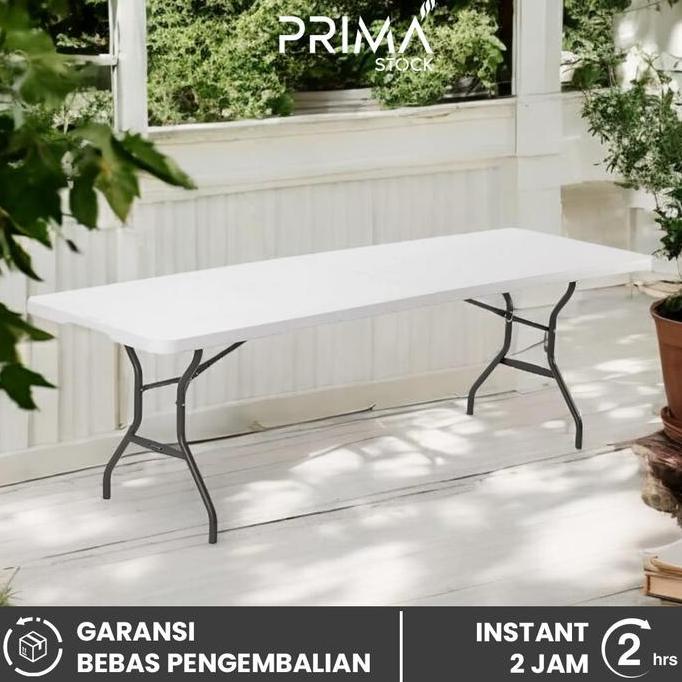 KATERINABLU MEJA LIPAT 240 X 70 CM PRASMANAN RESTORAN KATERING PAMERAN MEETING