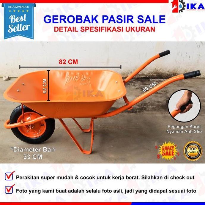 GRANTZY Gerobak Pasir / Gerobak sorong Ekonomis Alternatif / Grobak Pasir / Angkong murah / Wheelbar