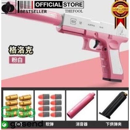 GRANTZY Mainan Pistol M1911 Shell Ejection Soft Bullet Toy Gun PINK TF