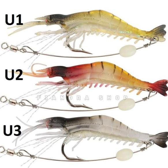 Sakanatsuri- Umpan Udang Luminous Shrimp Lure Soft Umpan Udang Menyala Dalam Gelap