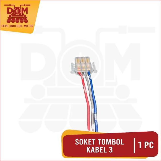 Promo Soket Tombol Riting Kabel 3 (PSP) Cop Fiting Socket Saklar Sen Knop Lampu Dim Motorcycle Motor