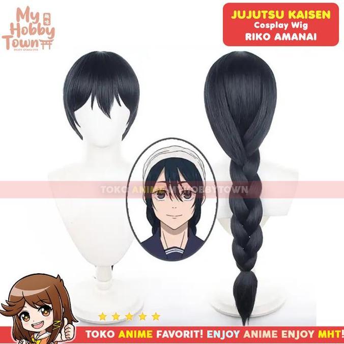 Wig Rambut Palsu Cosplay Anime Jujutsu Kaisen Riko Amanai