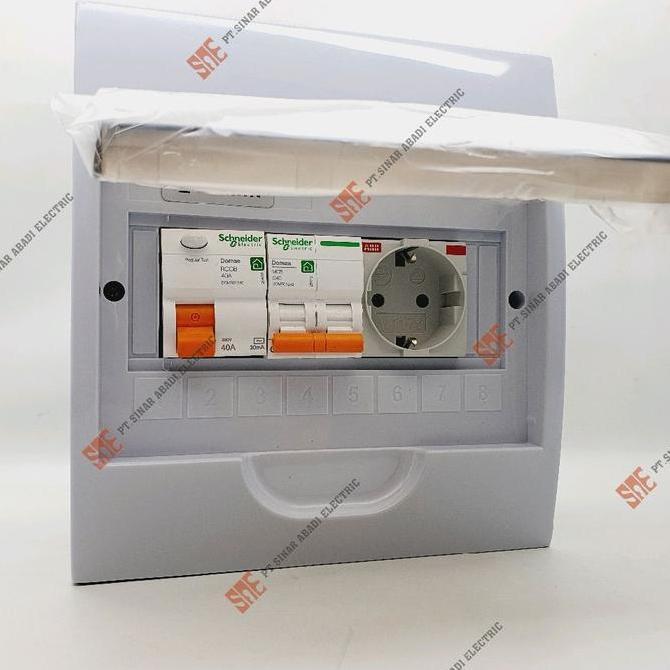 NEW Box Panel Schneider Domae EV Wall Charger Up to 7kw RCCB 40A + MCB 2P + Stop Kontak 16A ABB + Bo