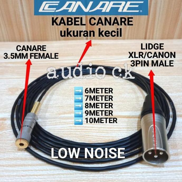 NEW KABEL CANARE KECIL JACK 3.5MM FEMALE TO XLR MALE 6M-10M
