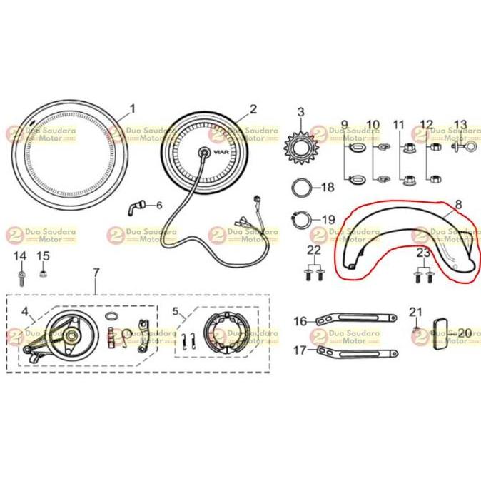 Spakbor Belakang Sepeda Listrik Viar UNO / Rear Fender Viar UNO