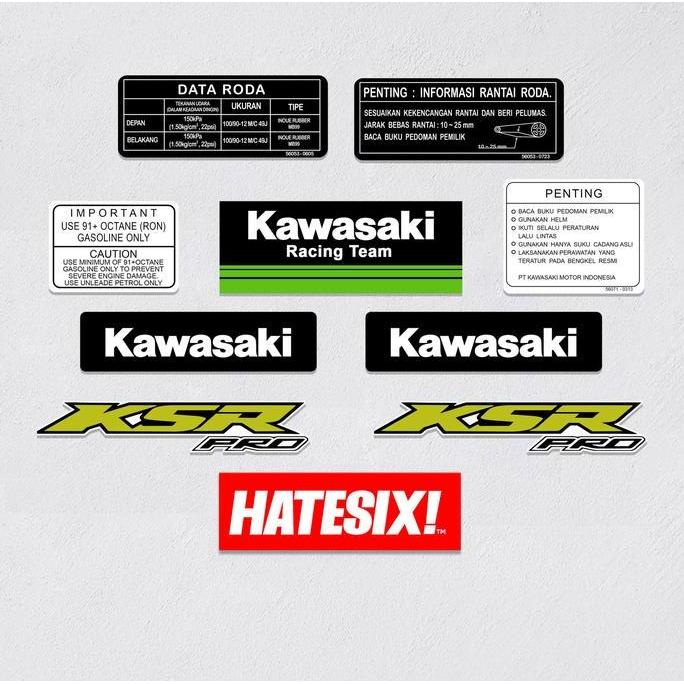 Sticker Stiker Decal Detail Kawasaki KSR Hatesix