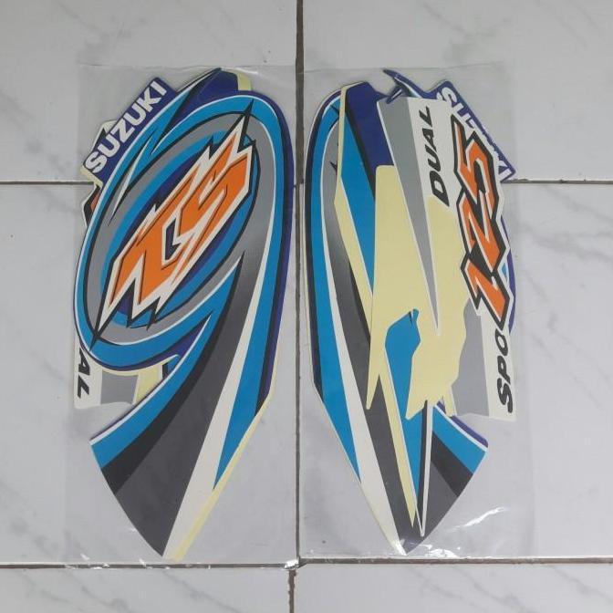 stiker striping body motor suzuki ts 125 biru