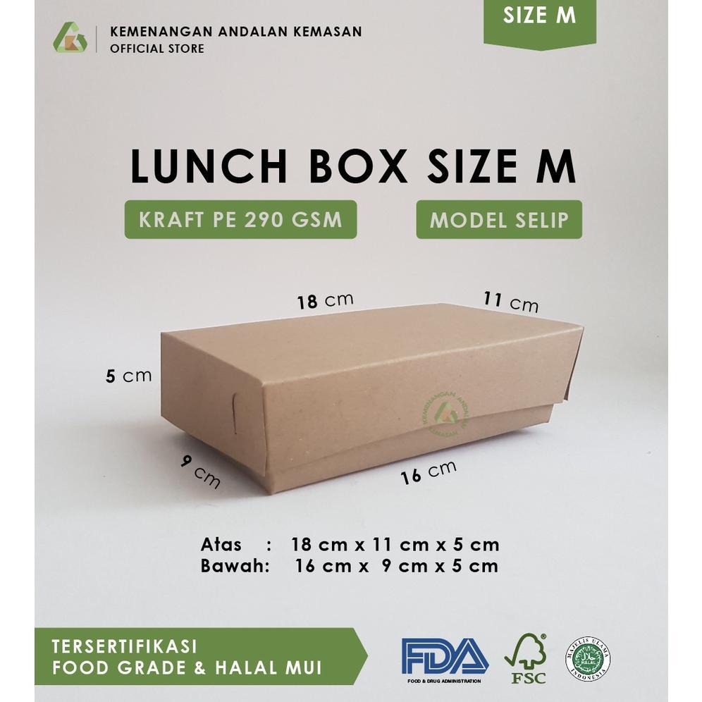 Best Deals Paper Lunch Box S, M, L / Kotak Makanan Coklat Polos / Lunch Box Selip (Wajib Membeli Ext
