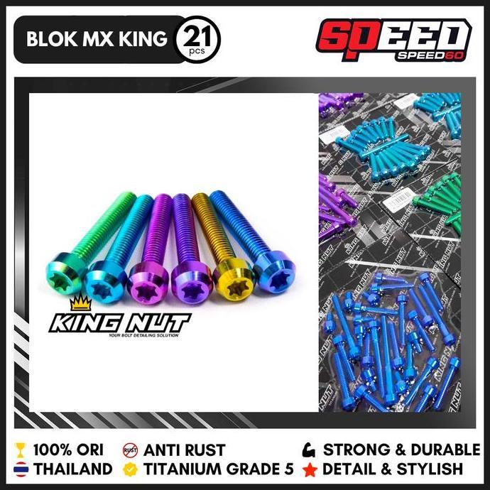 Baut Titanium Blok MX King Grade 5 King Nut