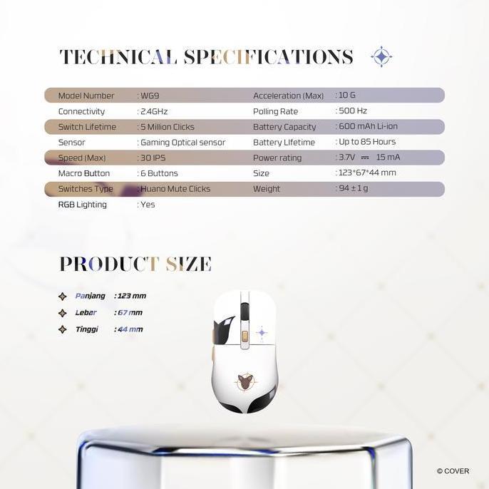 FANTECH x VESTIA ZETA HOLOLIVE EXCLUSIVE Limited Edition Deskmat MP905 & Mouse WG9 Gaming Wireless