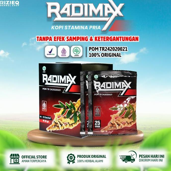 kopi radimax original, kopi herbal pria, kopi pria bpom halal, kopi radimax 10 sachet, kopi vitalita