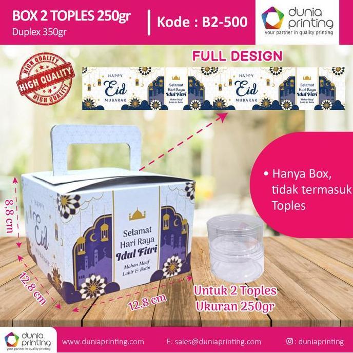 BOX Toples kue 250gr - isi 2 toples 250gr Kotak Kue Kering Parcel