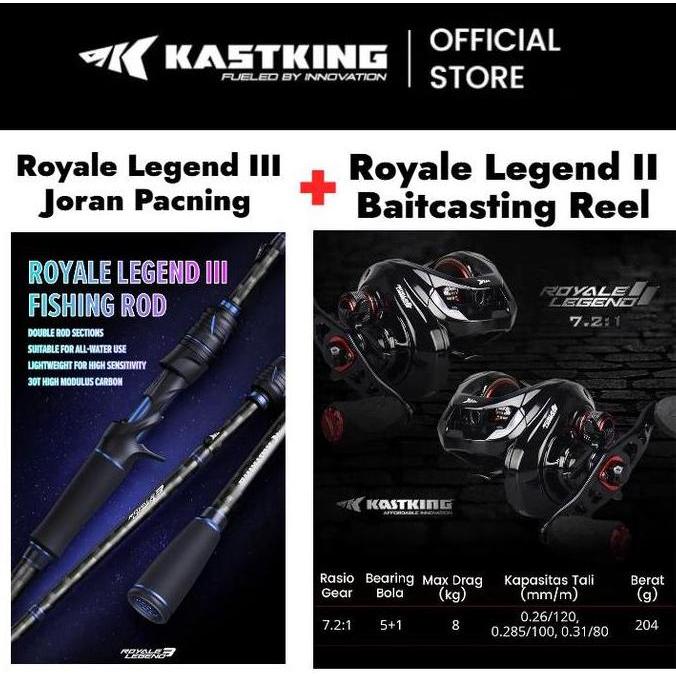 [OFFICIAL] KASTKING Reel+Joran Pancing 1 SET=Joran 1.8M 1.9M + Baitcasting Reel Umpan joran baitcast