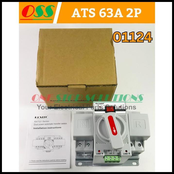 TERLARIS ATS AUTO TRANSFER SWITCH ATS 63A 2P 2 POLE UNTUK OTOMATIS GENSET 