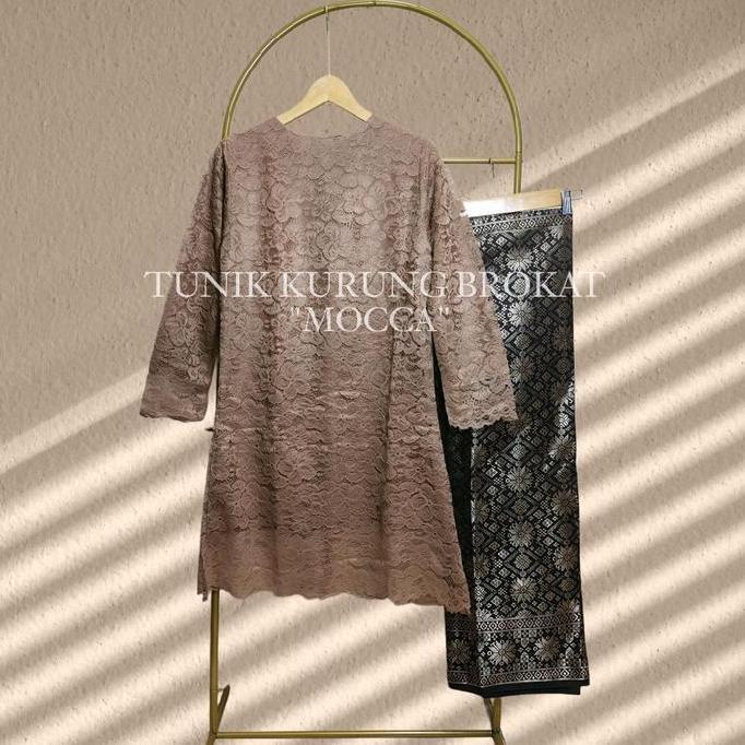 Sale Terlaris Stelan Kebaya Brokat Modern Tunik Kurung Brokat Mewah Simpel Elegan Pesta Wisuda Lamar