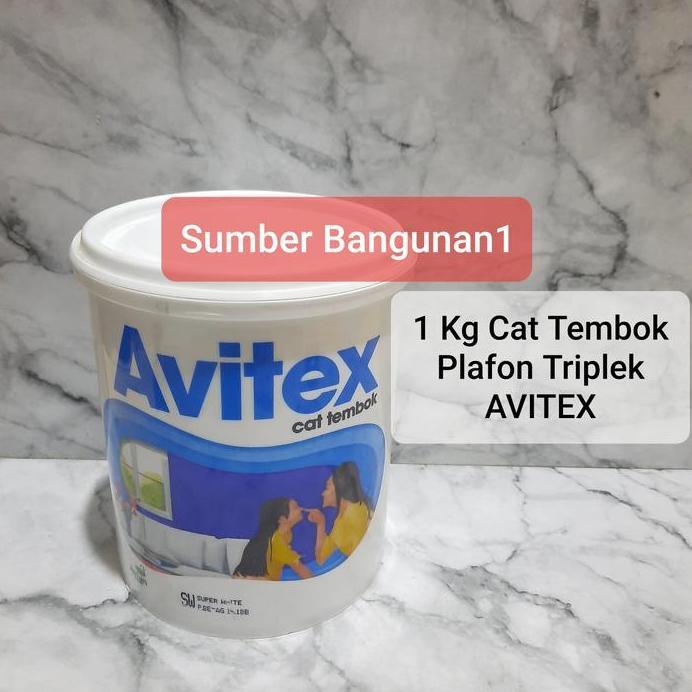 Cat tembok putih AVITEX super White cat plafon triplek trotoar 1 kg