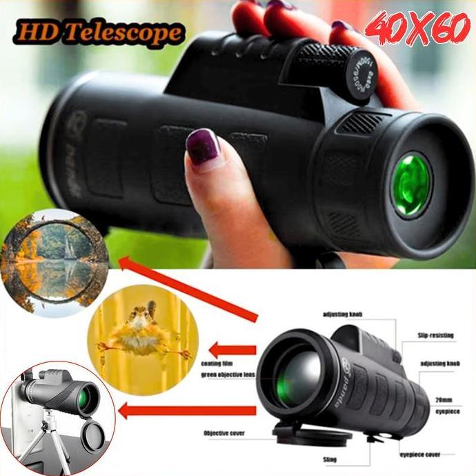 MOGE Teropong Kamera Hp Jarak jauh Siang Malam Monocular Super Zoom Magnification 40 x 60 KL1040